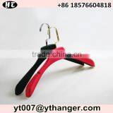 Black Nonslip Velvet Flocked Hanger With Logo and Gold Hook for Coat thumbnail-3