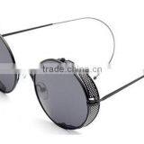 Hot Selling Women Ladies Femal Fashion Retro Classic Metal Frame Small Round Sunglasses With Cover Mesh thumbnail-3
