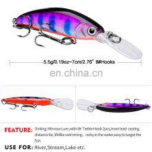 High Quality 7cm 5.5g Lifelike Hard Bait Fishing Lure Minnow for Freshwater Saltwater Fishing thumbnail-4