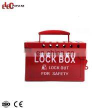 Portable 13 Padlocks Steel Red Color Compact Lock Out Tag Out Box