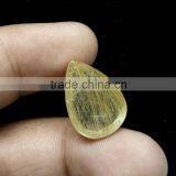 100% Natural Yellow Rutile Cabs Stone / Smooth Rutile / thumbnail-3