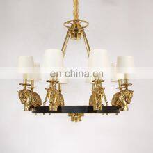 Antique Style Fabric Lamp Shade Bronze French Brass Chandelier thumbnail-2