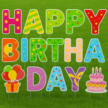 Colorful 5mm Coroplast Cut-Out Letters – Reusable Event & Celebration Yard Signs thumbnail-2