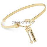 high quality popular jewelry personalized gold palted engraved Find your Way Arrow Bracelet