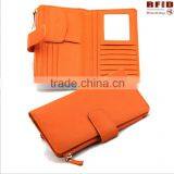 Imported TOP Grain Cow Leather RFID Blocking Fshion Women Wallet/lady Purse Quality Choice