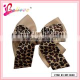 Accept trial order factory hot sale double layers solic bow animals ribbon hair clips (DW-0008)