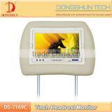 7" Car TFT LCD Headrest Monitor With Zipper Cover