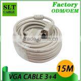 SLT 15M High Quality VGA Cable Male to Male 15pin 3+4 for Computer Monitor Projector Laptop Etc Multimedia thumbnail-2