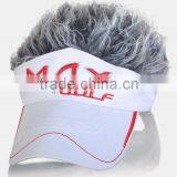 Playing Golf Outdoor Funny Fake Hair Visor Hats thumbnail-6