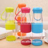 Portable Travel Mug Cup Car Shatterproof Hand Classic Glass Water Bottle 500ml With Silicone Sleeve Glass Protein Shaker thumbnail-1