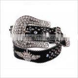Heart-Wing Rhinestone Leather Belt thumbnail-1