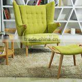 Hans J Wegner Classic Design Papa Chair With Ottoman thumbnail-1