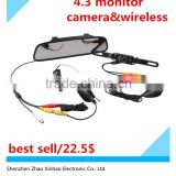 4.3" Inch TFT Car LCD Rear View Rearview DVD Mirror Monitor +Wireless Backup Camera,car reverse system
