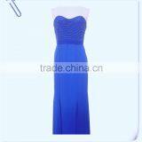 Lady's Poly Blue Evening Dress With Beads thumbnail-1