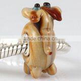 High Quality Elephant Pattern Beads 925 Silver Murano Lampwork Beads