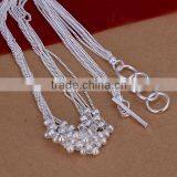 Wholesale 2014 Fashion Women Bead Pendant Jewelry 925 Sterling Silver Necklace thumbnail-3