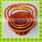 Hot Sell and Cheapest Hand-weaven Red Wicker Christmas Gift Basket With Handle thumbnail-1