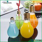 200ml Lamp Bulb Shape Glass Beverage Bottle With Straw thumbnail-5