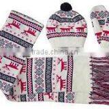 Custom Mens Knitted Toque Scarf and Glove Set