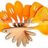 F01S 8pcs Silicone Utensils/ Kitchen Utensil Set /Slicone Cooking Utensils Sets With Wooden Handle thumbnail-3