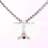New Arrival Antique Silver Lobster Claw Wheat Link Chain With Large Clasp Crystal Sport Hockey Necklace