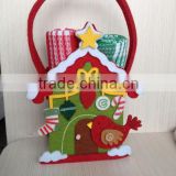 Christmas felt bags with dish towel set rolled inside