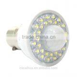 CE&Rohs 1W 2W GU10/B22/E27 indoor led bulb with PIR sensor