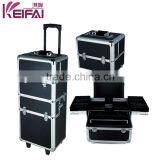 Custom Logo Personalized Lockable Aluminum Frame ABS Lighting Makeup Case With Stand thumbnail-1