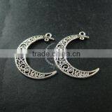36x32mm Vintage Style Antiqued Silver Plated Moon Connector DIY Pendant Charm Supplies Findings 1820270 thumbnail-2