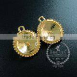 14mm Setting Size Vintage Alloy Gold Plated DIY Pendant Charm Bezels Tray 1411122 thumbnail-2