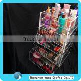 Clear Countertop Plexiglass Cosmetic Display Showcase Acrylic 5 Drawers Clear Makeup Organizer thumbnail-2