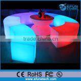 Colors Outdoor Led Furniture,party/salon Led Light up Curved Plastic Stool Chair