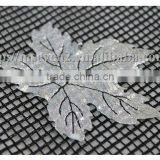 2016 Most Fancy Design Silver Maple Leaf Shape Laser PU Embroidery Lace Fabric thumbnail-4