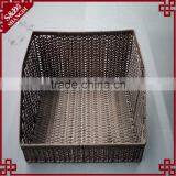 S&D Poly Rattan Brown Wicker Storage Basket Imitation Supermarket Display Basket Fruit Basket thumbnail-2