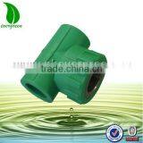 Green Color Brass Female Thread Tee Ppr Fittings for Irrigation Pipes thumbnail-1