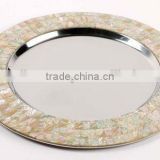 Mother pearl Charger Plate/ steel show plate/ charger plate