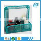 Hangzhou Supplier Fashion Metal Mesh Magnetic Holder With Mirror For Office And Home thumbnail-1
