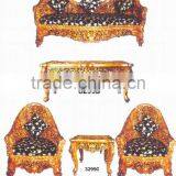 Soild Wood Carved Sofa With Antique Carved Tables, Solid Wood Sofa, Wood Frame Sofa, Indian Carved Sofa thumbnail-1