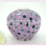Elegant Beautiful Purple Home Decoration Handmade Mosaic Florist Glass Vase thumbnail-4