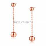 Simple Rose Gold Earring Designs for Women Tiny Long Chain Earrings Stainless Steel Earring thumbnail-1