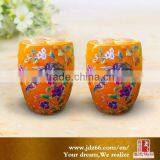 Fancy Color Glazed Birds and Flowers Ceramic Garden Short Stools for Sale Made in Jingdezhen thumbnail-1