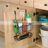 Sliding Over the Cabinet Kitchen Storage Wire Basket for Aluminum Foil Bags Cleaning Supplies - 2-Tier Bronze thumbnail-4