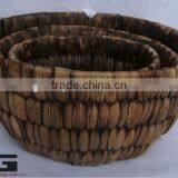 Dark Brown Water Hyacinth Bowl Flower Plant Pot/baskets thumbnail-1