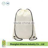 Black Nylon Drawstring Bag, Knapsack, Backpack. thumbnail-2