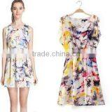 HD-D216 Stock Elegant Floral Ladies Dress/OEM Woman Dress/OL Dress thumbnail-1
