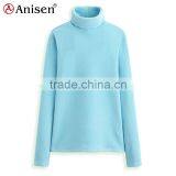 Garment Manufacturer Custom Color Windproof Turtleneck Pullovers Polar Fleece Ladies' Tops thumbnail-1
