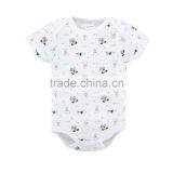 Promotional Factory Baby Clothes Summer 100%Cotton Short Sleeves With Prints Newborn Infant Baby Bodysuits Rompers thumbnail-3
