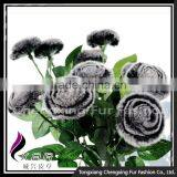 CX-A-69B Romatice Rose Forever Genuine Rex Rabbit Fur Flower for Gift thumbnail-1