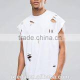Customize Men Cheap 100% Cotton Super Oversized Jersey T-shirt With Distressing and Curved Hem thumbnail-4