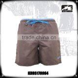 Microfiber Polyester Contrast Solid Color Swim Shorts With Mesh Inside thumbnail-2